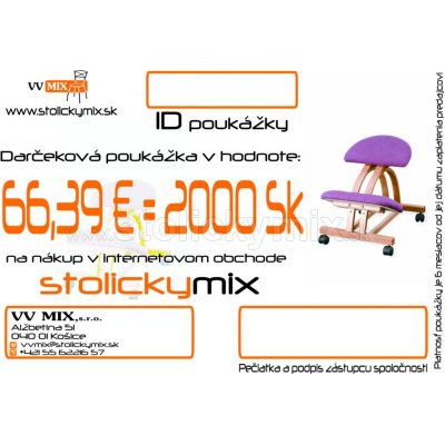 Darčeková poukážka v hodnote 66,39 €